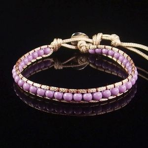 ⭐️3/$20.....Lavender Glass Bead Wrap Bracelet⭐️